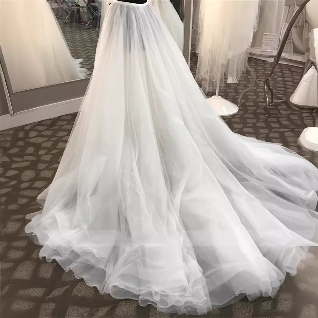 2024年新款网纱蓬蓬裙系带纯色婚纱裙白色网纱半身裙百搭收腰短裙