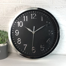 12寸电镀挂钟源头时钟批发时尚壁钟客厅简约 现代卧室钟表