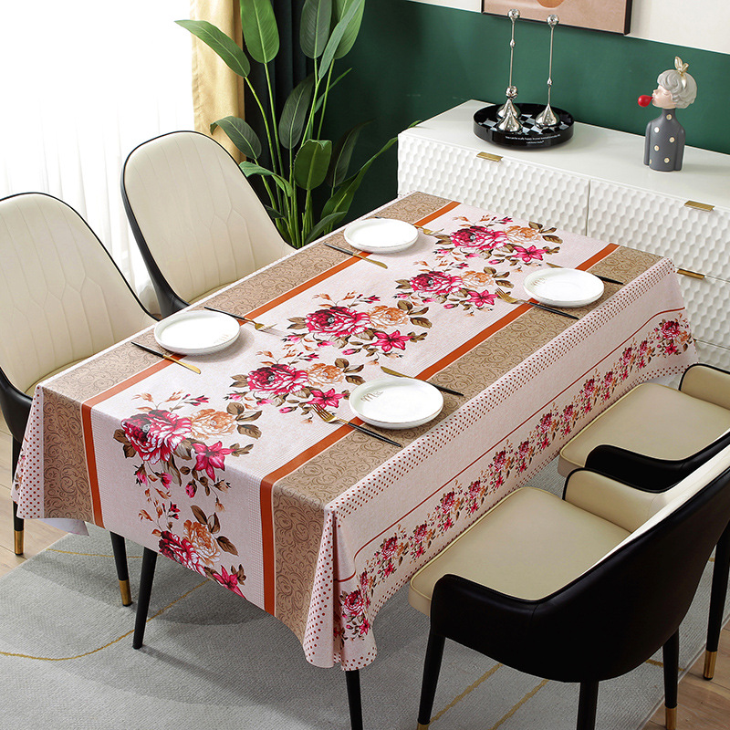 cross-border christmas festive pvc table cloth waterproof and oilproof and heatproof washable long european tea restaurant table cloth tablecloth