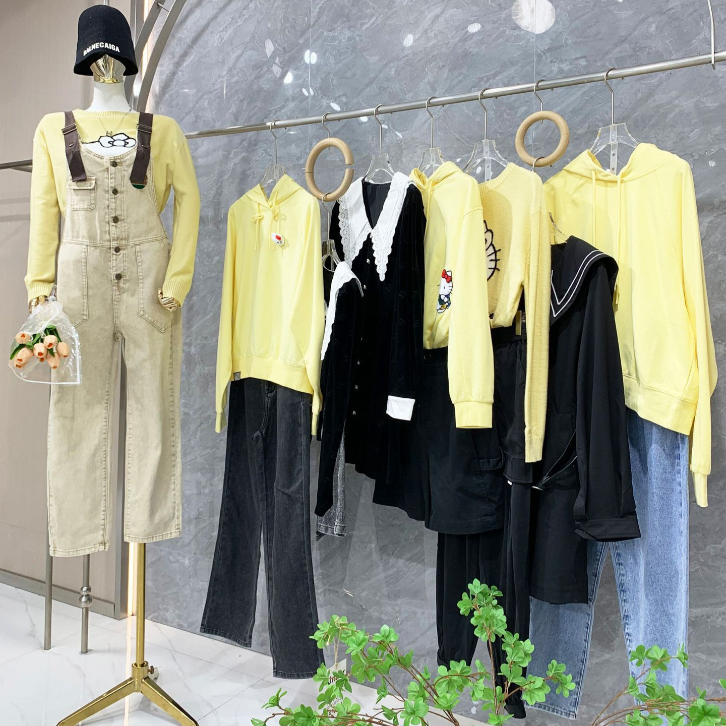 乐町女装春季新款连衣裙尾单清货甜美少女时装品牌折扣直播拿货