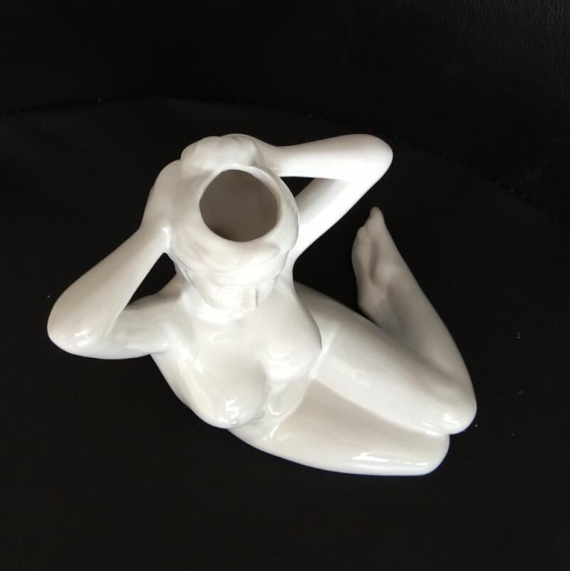 创意陶瓷园艺花盆北欧女人体雕像陶土花盆摆件家居装饰花瓶花器