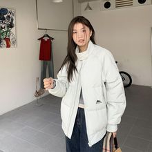 立领防寒羽绒服女2023冬季新款纯色中性风宽松保暖厚外套潮流