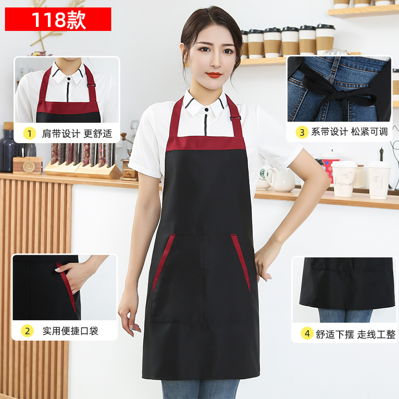 waterproof apron for printing logo catering supermarket milk tea shop for commercial work clothes for women