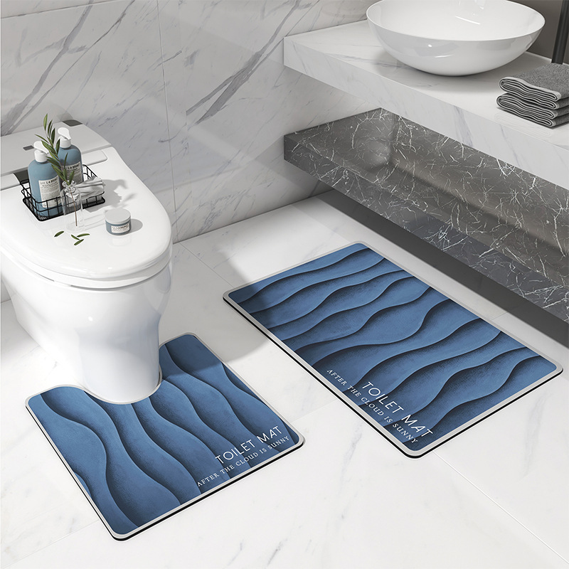 Diatom Mat Bathroom Mats Toilet U-Shaped Mat Household Hydrophilic Pad Toilet Non-Slip Mat Carpet Doormat
