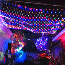 爆款LED高亮防水网灯节日圣诞草坪户外装饰渔网彩灯满天星装饰灯