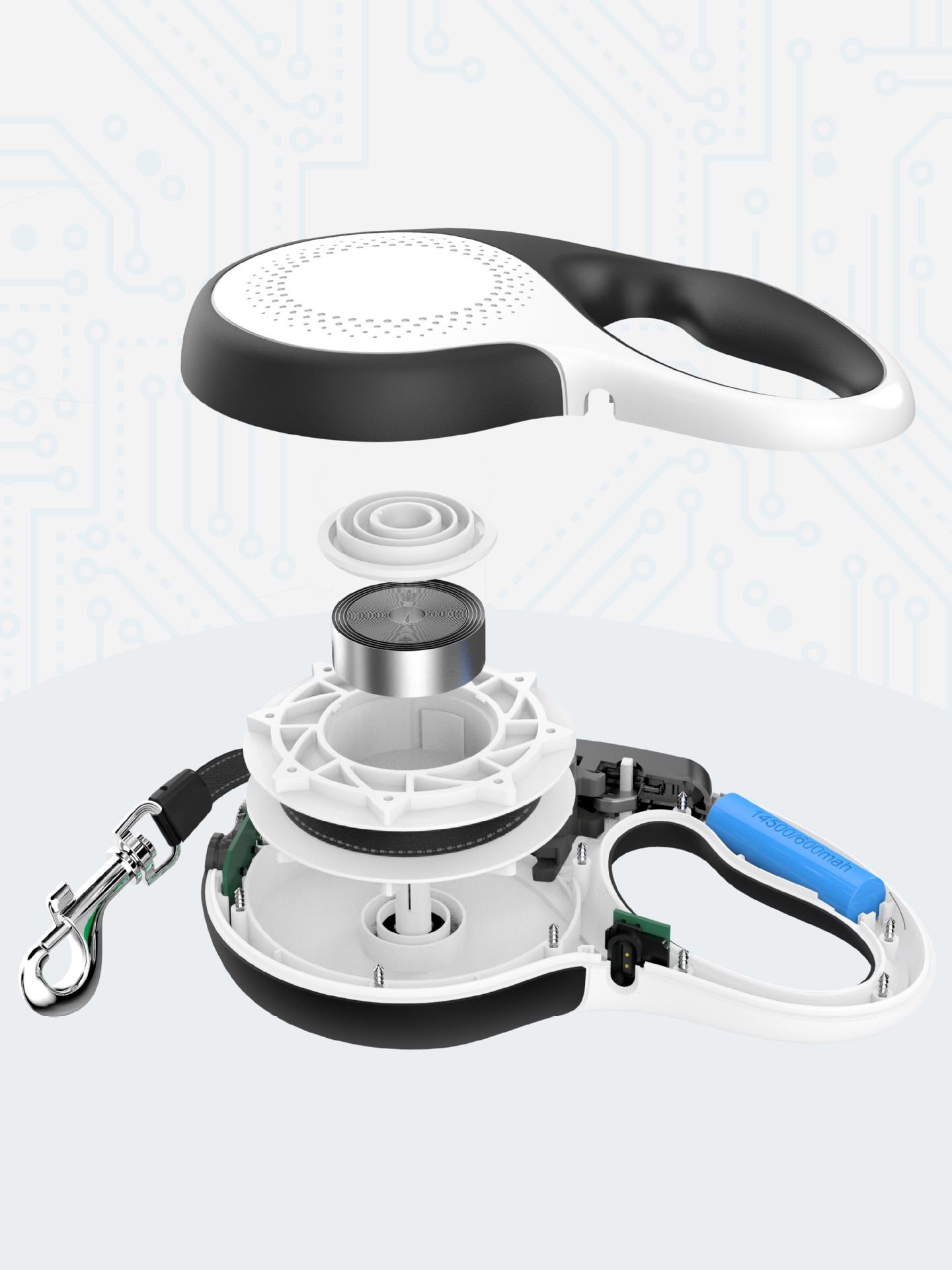 新款可拆卸宠物用品手电筒牵引器 8米可自动伸缩牵引遛狗绳