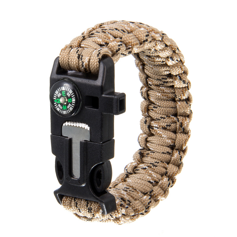 Paracord Bracelet Five-in-One Survival Compass Bracelet Multifunctional Outdoor Umbrella Rope Camping Adventure Seven-Core Lifeline