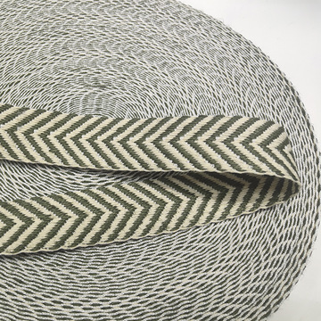 寸半绿白单人字棉麻带黄麻编织带编织袋手提带沙滩鞋辅料