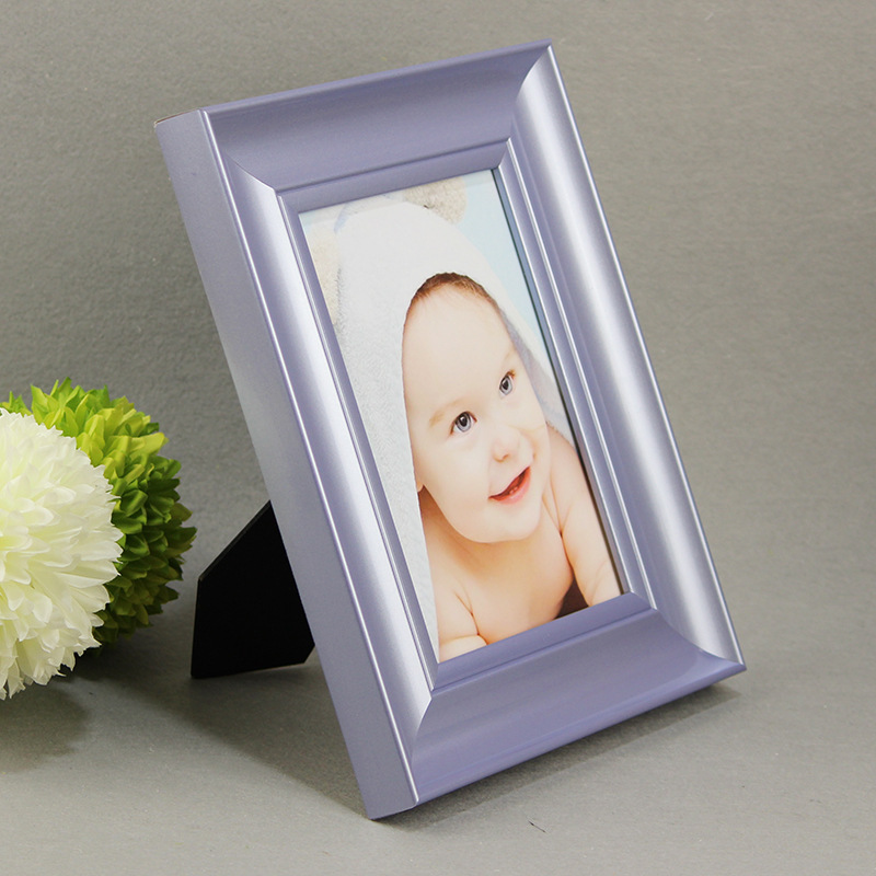 淡紫色相框 古典摆台 七寸相架 影楼桌摆7寸框 支架像框加厚