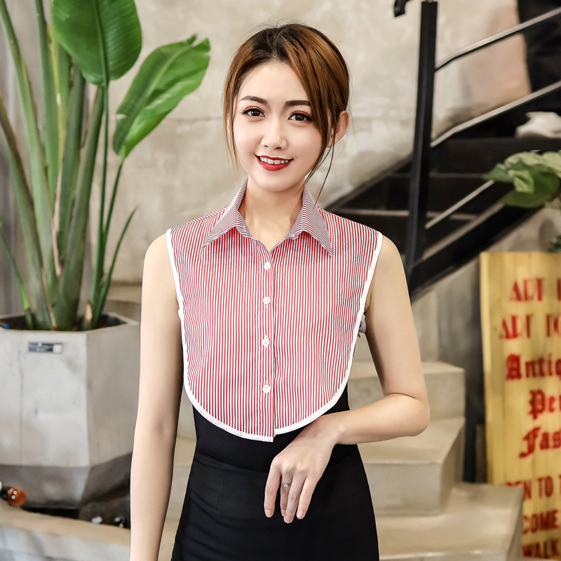 领配衬衣蓝子女领子衬衫假假领打底百搭红色装饰衣领毛衣假领条纹