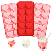 情人节心形冰格模具硅胶制冰模具定制冰块膜具食品级10连爱心冰格