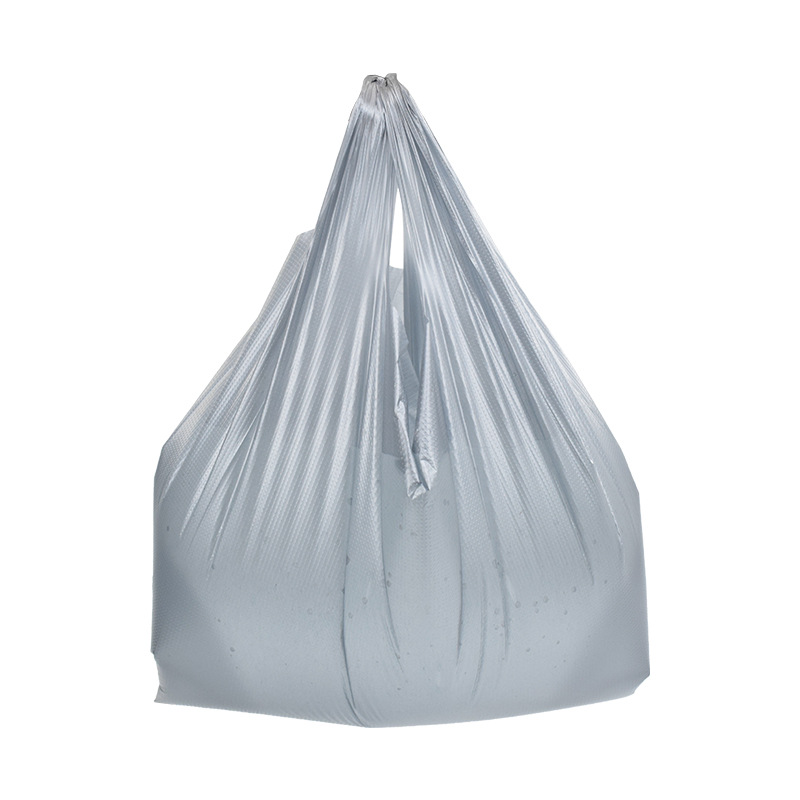 Factory in Stock Large Silver Gray Portable Vest Bag Thickened Plastic Shopping Bag Clothing Packing Bag Supermarket Shopping Bag