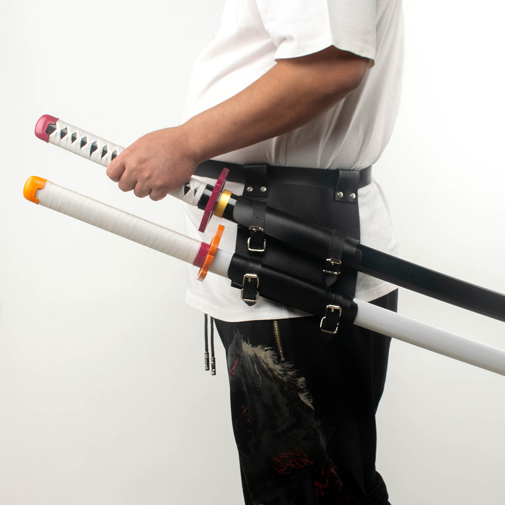 动漫周边cosplay鬼灭索隆木刀pu塑料刀配饰腰带挂腰服饰搭配道具