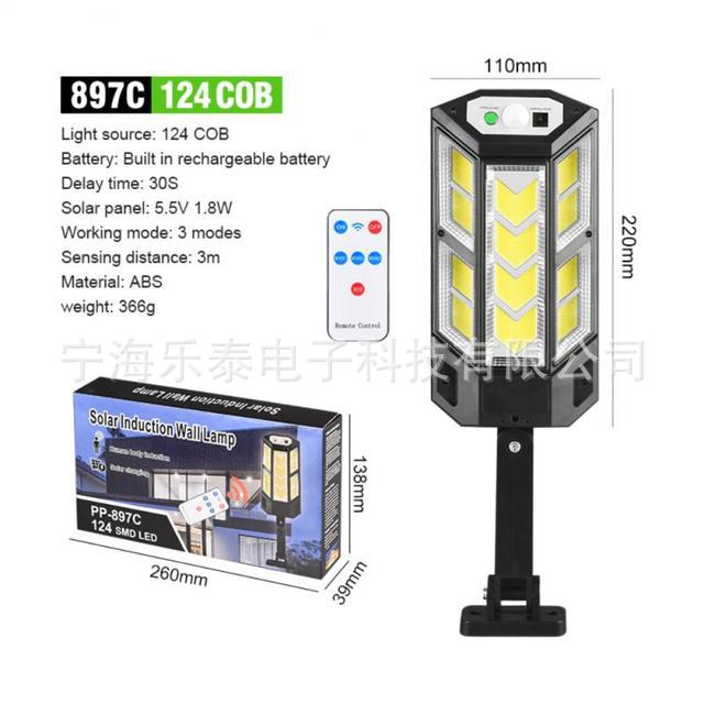 Outdoor Solar Wall Lamp Human Body Induction Garden Lamp Household Wall Lighting Remote Control Street Lamp...