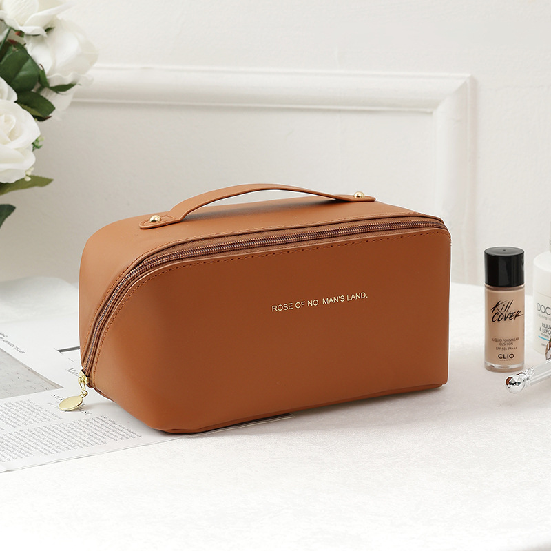 Multifunctional Pu Leather Pillow Bag Cosmetic Toiletries Storage Bag Large Capacity Portable Storage Cosmetic Bag