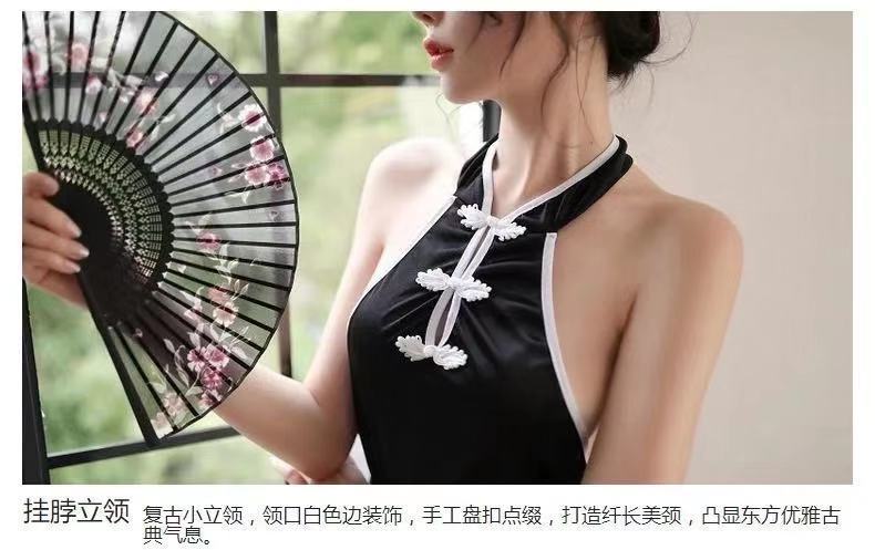 成人情趣睡衣中国风挂脖露背旗袍性感睡衣裙夜店舞台角色扮演套装