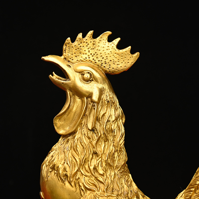 纯铜鸡 摆件铜公鸡金鸡元宝鸡 家居客厅吉祥如意工艺品十二生肖鸡
