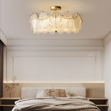 法式轻奢现代吸顶灯挂珍珠创意主卧室圆形客厅家用温馨北欧风灯具