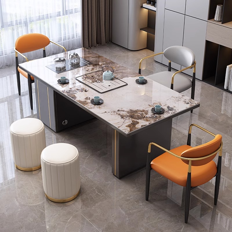 stone plate table-chair set modern simple home tea table tea making table office living room multifunctional stone plate tea table