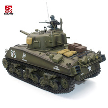 恒龙跨境美军版坦克谢尔曼1：16遥控车RC仿真金属军事装甲模型