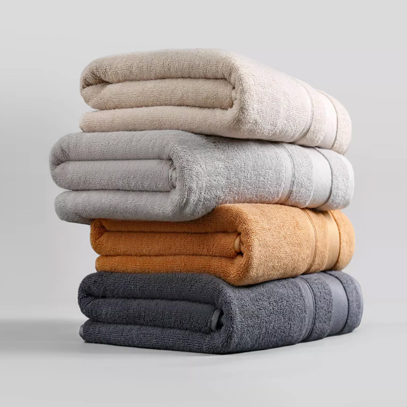 Pure Cotton Plain Towels Suit Towel 34 * 75cm Bath Towel 70 * 140cm Soft Satin Towel