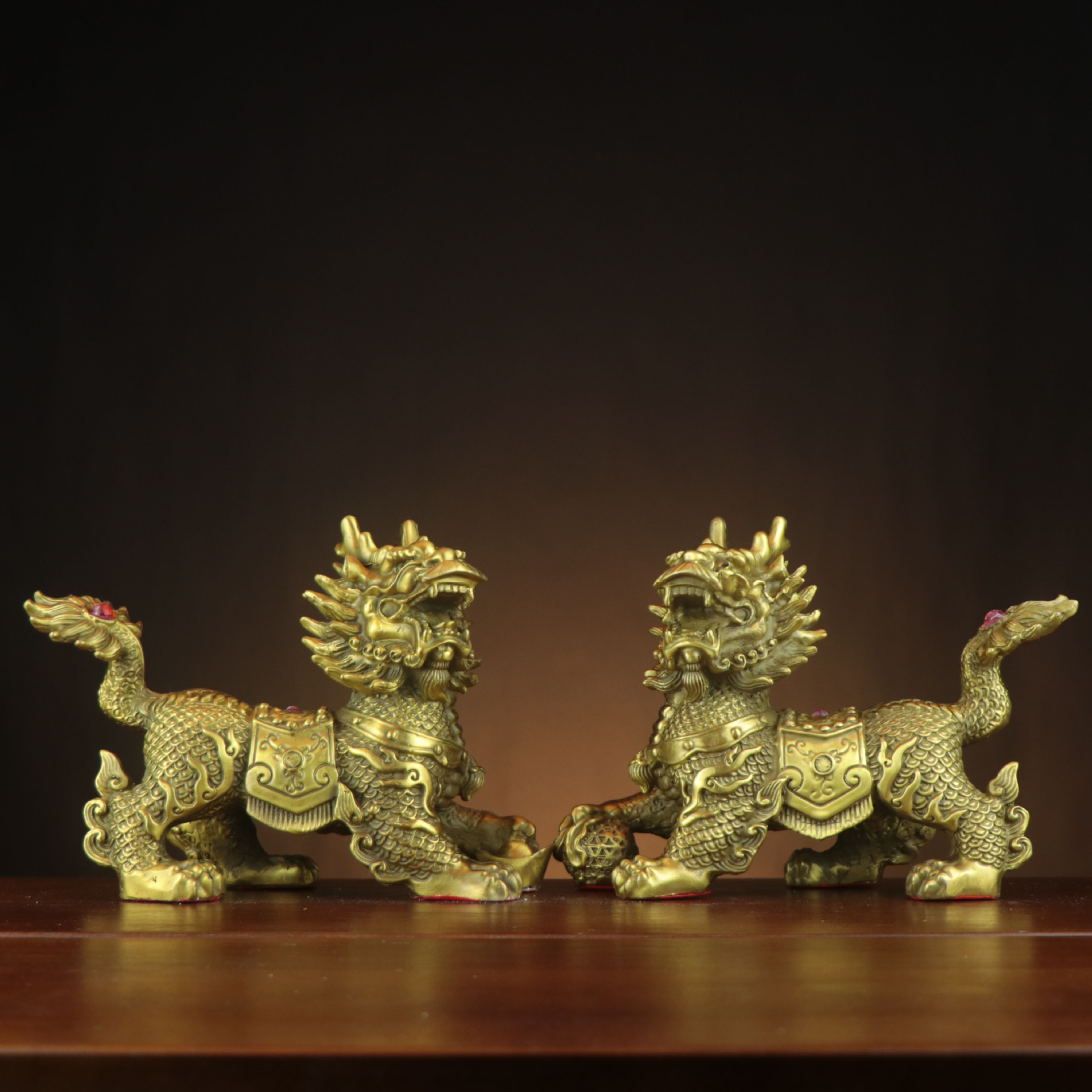 杨铜记 铜麒麟 祥瑞麒麟 八宝麒麟 家居办公室铜摆件-阿里巴巴