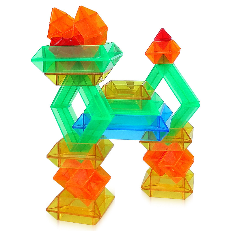 光华玩具白宫菱形积木百变金字塔儿童益智拼插搭智力玩具