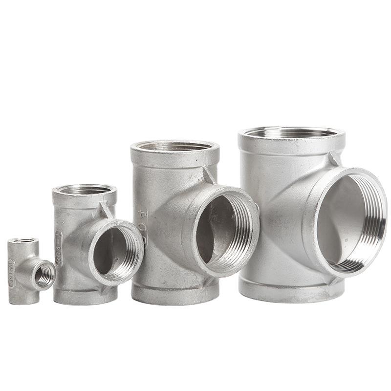 304/316不锈钢丝口三通丝扣接头内螺纹三通内丝三通对丝4分6分1寸