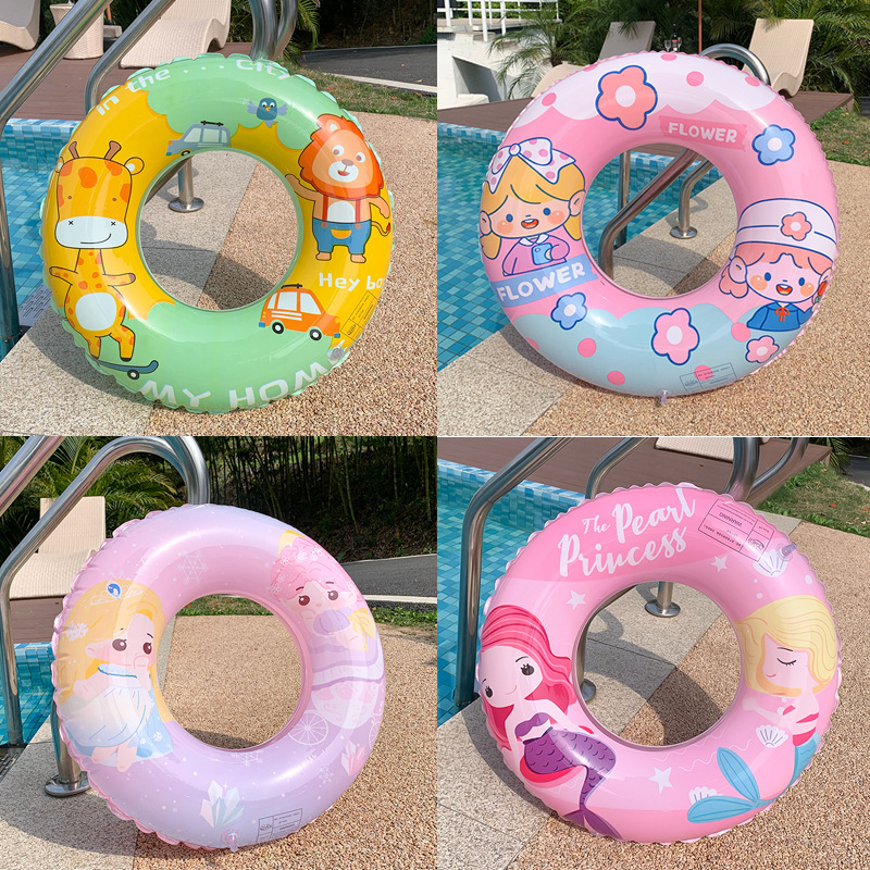 New Sequin Extra Thick Band Handle Adult Baby's Swim Ring Children Cartoon Buoyancy Swimming Ring Water Park Hot Sale