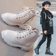 女童靴子冬季2024新款韩版英伦风马丁靴单靴小女孩单靴公主皮短靴