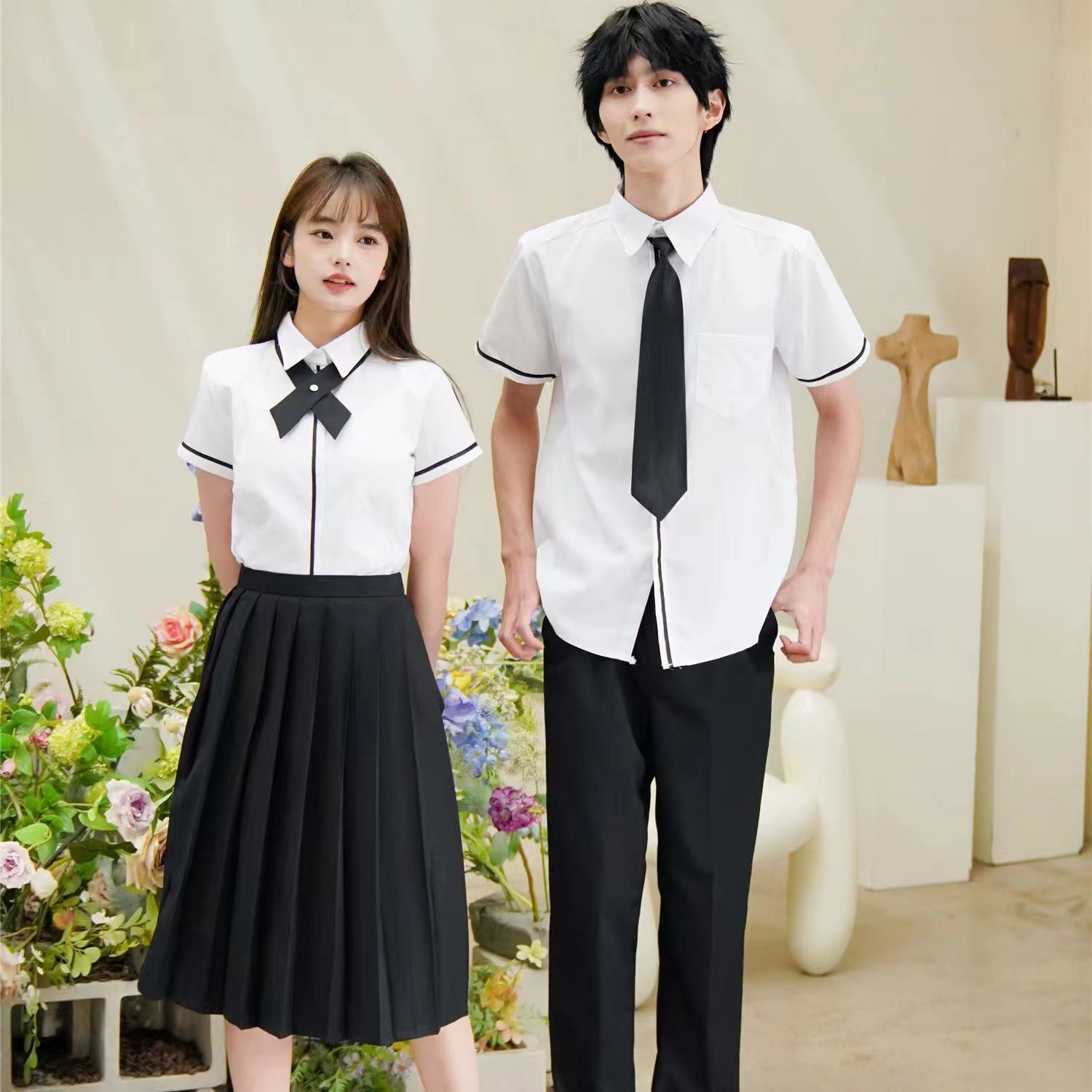 夏季毕业班服学院风合唱演出衬衫制服初高中生校服合影新款英伦