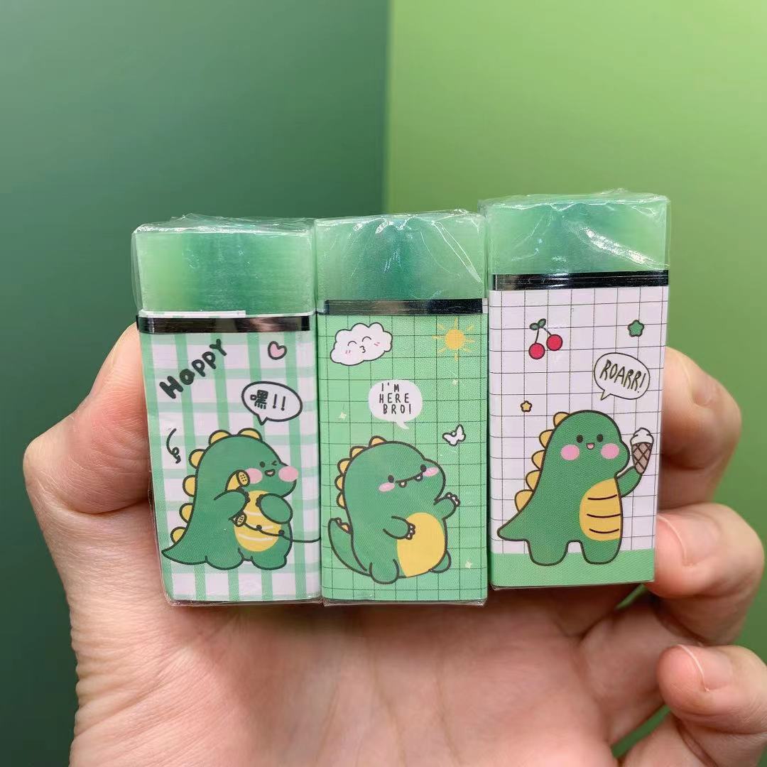 韩国可爱小恐龙夹心橡皮擦果冻霸王龙可切片橡皮儿童除屑擦奖品批