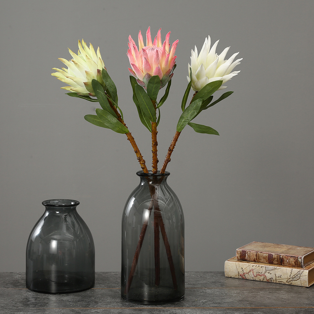 现代简约风单支植绒帝王花花束摆件家居装饰仿真花盆景