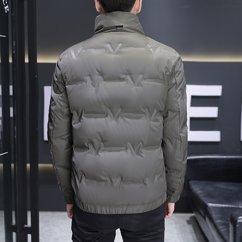 Down Jacket Men's Winter New Fashion Stand-up Collar Casual Jacket Fashion Warm Keeping White Duck down Short Men's Clothing Wholesale