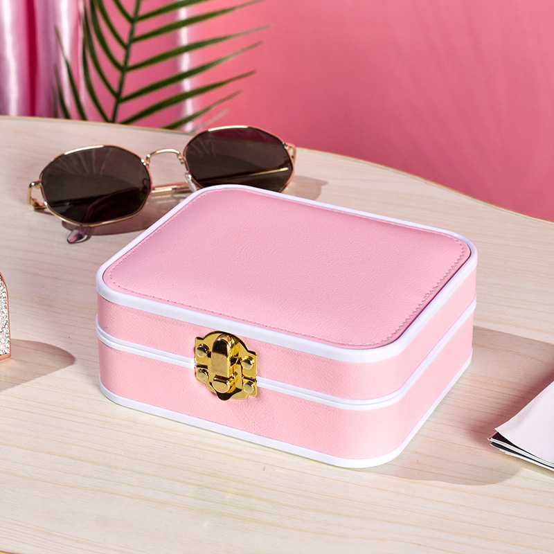 Jewelry Box Korean Portable Travel Jewelry Box Storage Ring Earrings Jewelry Jewelry Box Factory in Stock