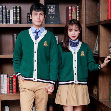 校服套装中学生英伦学院风针织衫班服高中初中生秋季演出服装新款