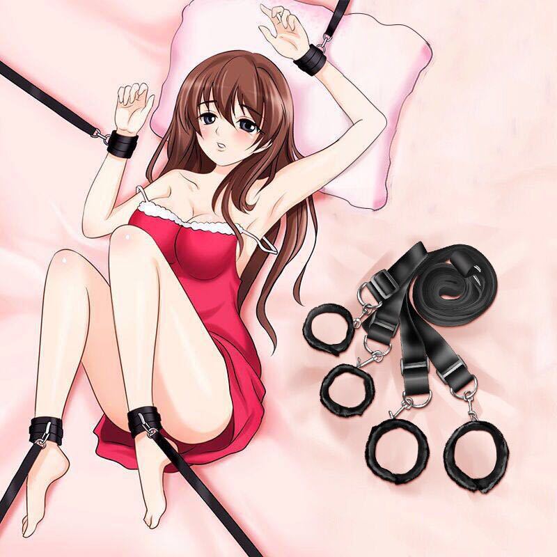 sm床上束缚捆绑sm玩具夫妻房事激情分腿带捆绑绳情趣手铐脚铐用品