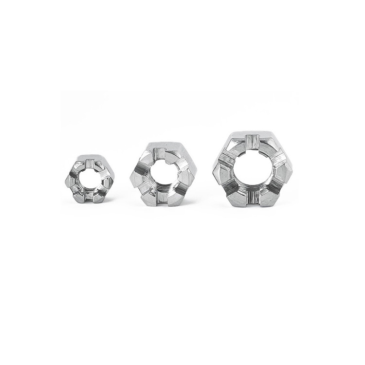 304 Stainless Steel Hexagonal Slotted Nut Groove Locking Opening High Thick Nut Gb6178 Lock Shaft