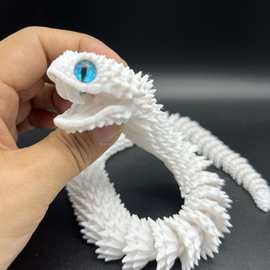 3D打印蝰蛇可张嘴蟒蛇玩具仿真蛇关节可活动摆件批发手办