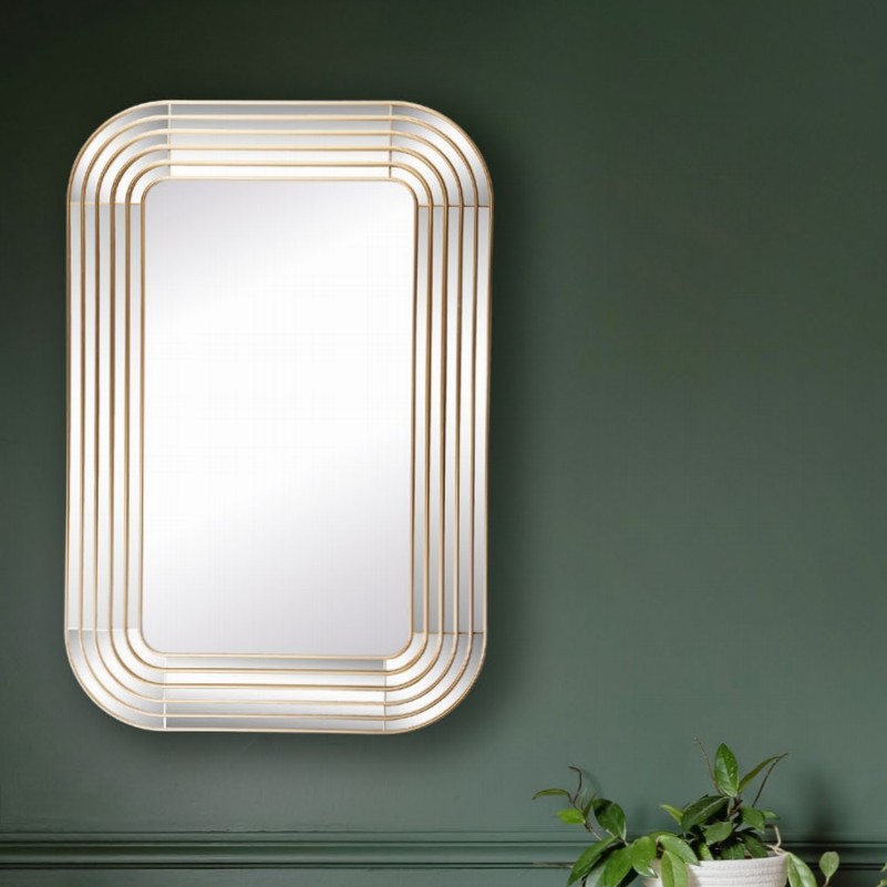 北欧镜子 框边贴镜轻奢ins风别墅装饰镜 高档中东出口镜框批发