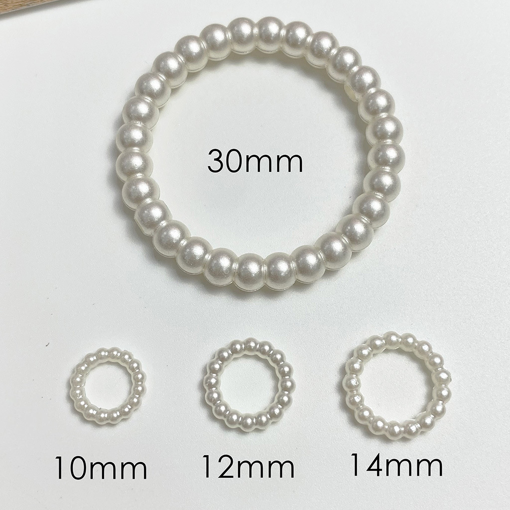 ABS Imitation Pearl Pearlescent Hollow Pearl Circle Beaded Earrings Accessories DIY Mobile Phone Charm Material Spacer Circle Scattered Beads