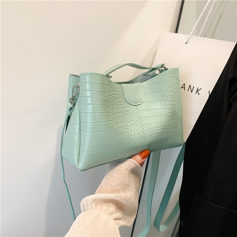 Women's Two-Piece Bag, New Crocodile Pattern Women's Tote Handbag Shoulder Messenger Bag, Fall 2020