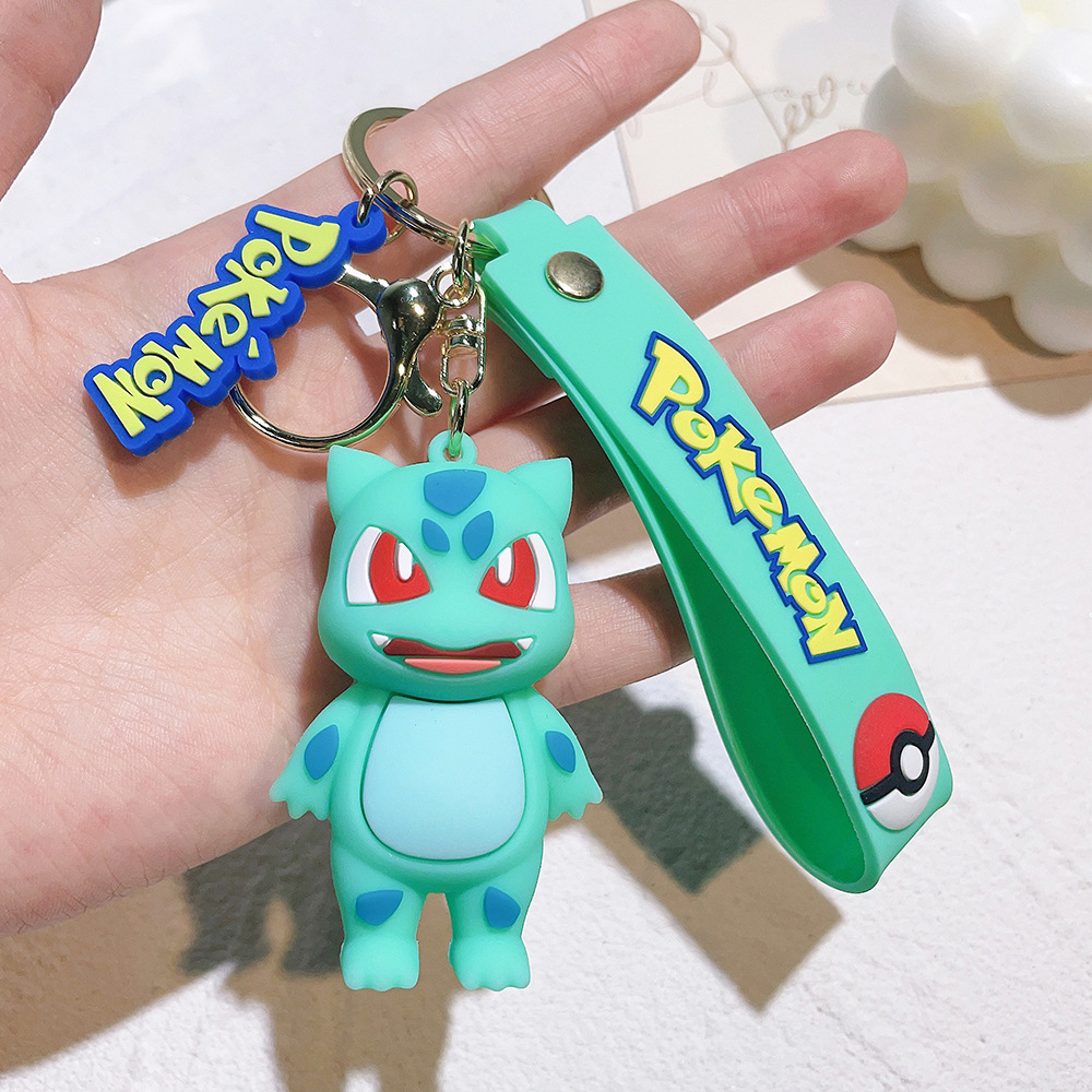 Creative Cute Pikachu Keychain Yibu Pendant Snorlax Cartoon PVC Figurine Car Accessories Key Chain