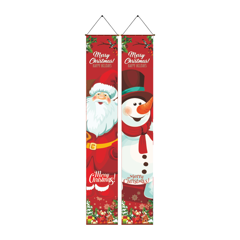 2022 New Amazon Christmas Couplet Festival Party Decoration Flag Christmas Couplet Porch Hanging