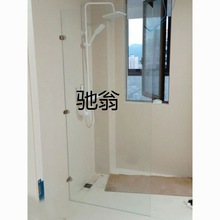 ljh卫生间无边框淋浴房玻璃隔断门弧形沐浴房干湿分离浴室一字型