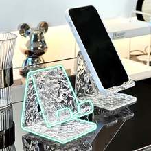 波纹亚克力手机支架办公室桌面创意摆件家用看电视电脑平板支撑架