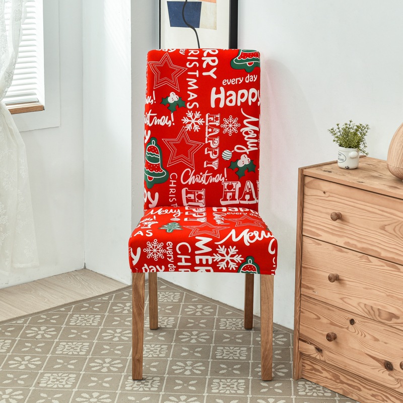 Christmas Universal Chair Cover Cross-Border All-Inclusive Seat Cover One-Piece Meal Seat Cover Hotel Elastic Chair Cover Office Computer