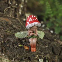 跨境田园沉睡仙女树脂工艺品摆件户外精灵装饰品森林蘑菇摆饰品