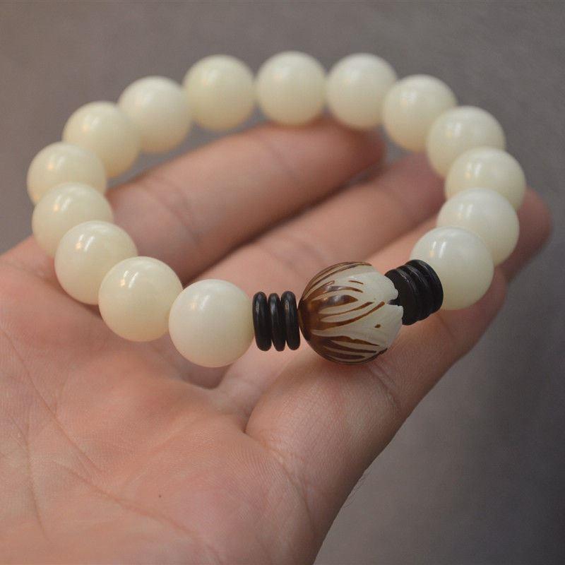 白玉菩提根高密圆珠子手链女佛珠念珠文玩菩提子原籽档位珠手串男