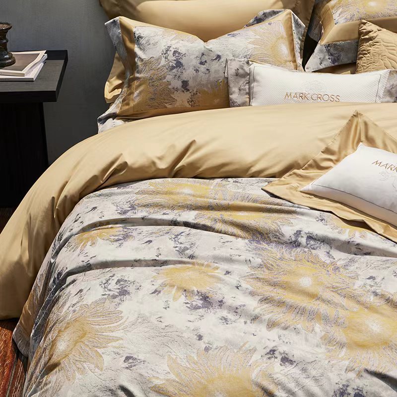 双股80s匹马棉色织提花高档四件套全棉床单纯棉贡缎被套四季通用